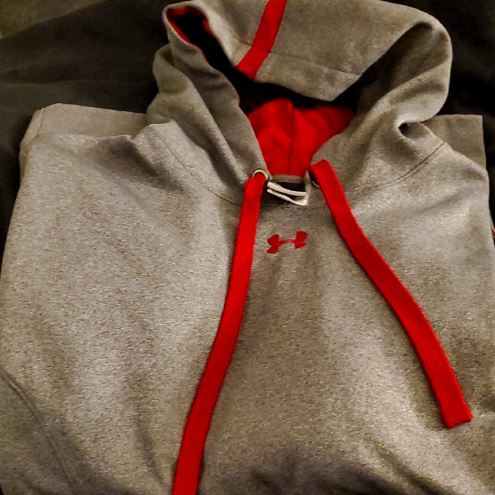 Under Armour Charcoal and Crimson Hoodie